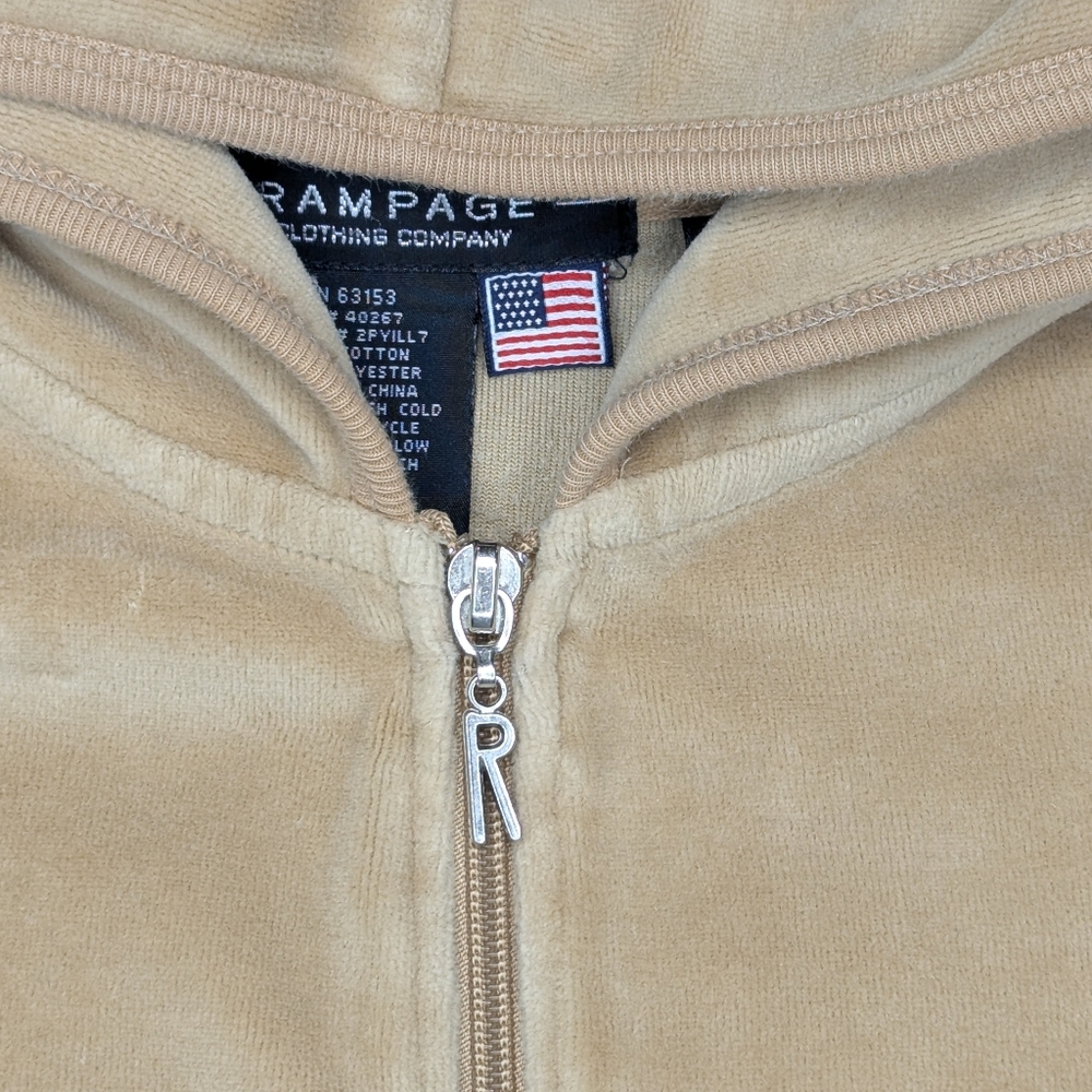 Y2K Rampage Zip Front Cotton Velour Track Jacket - Picture 4 of 10